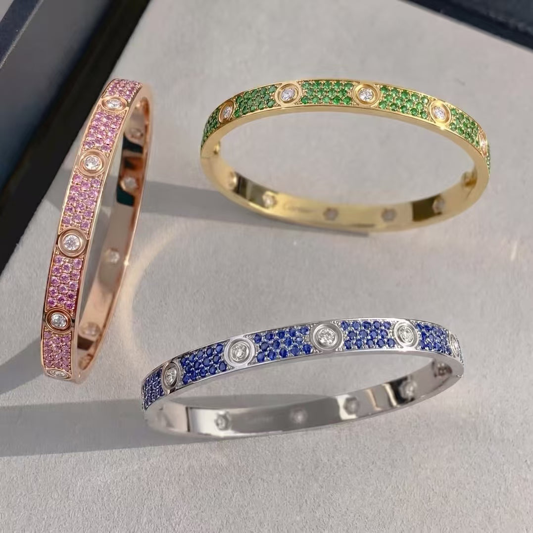 [AURORA]LOVE BRACELET 6.1MM COLORED DIAMOND 10 BIG DIAMONDS