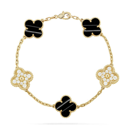 [AURORA] CLOVER 5 MOTIF PULSAR STONE BRACELET COLLECTION