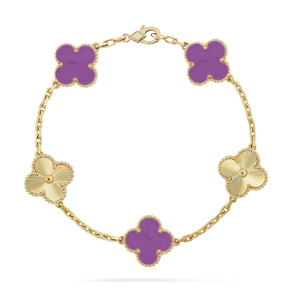 [AURORA] CLOVER 5 MOTIF VIOLET BRACELET COLLECTION