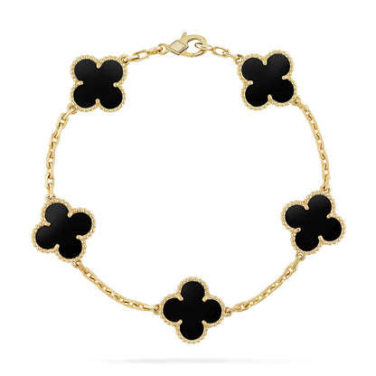 [AURORA]CLOVER 5 MOTIF ONYXS BRACELET COLLECTION