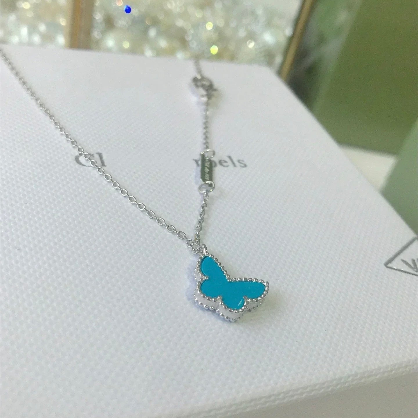 [AURORA]BUTTERFLY TURQUOISE BUTTERFLY BRACELET SILVER