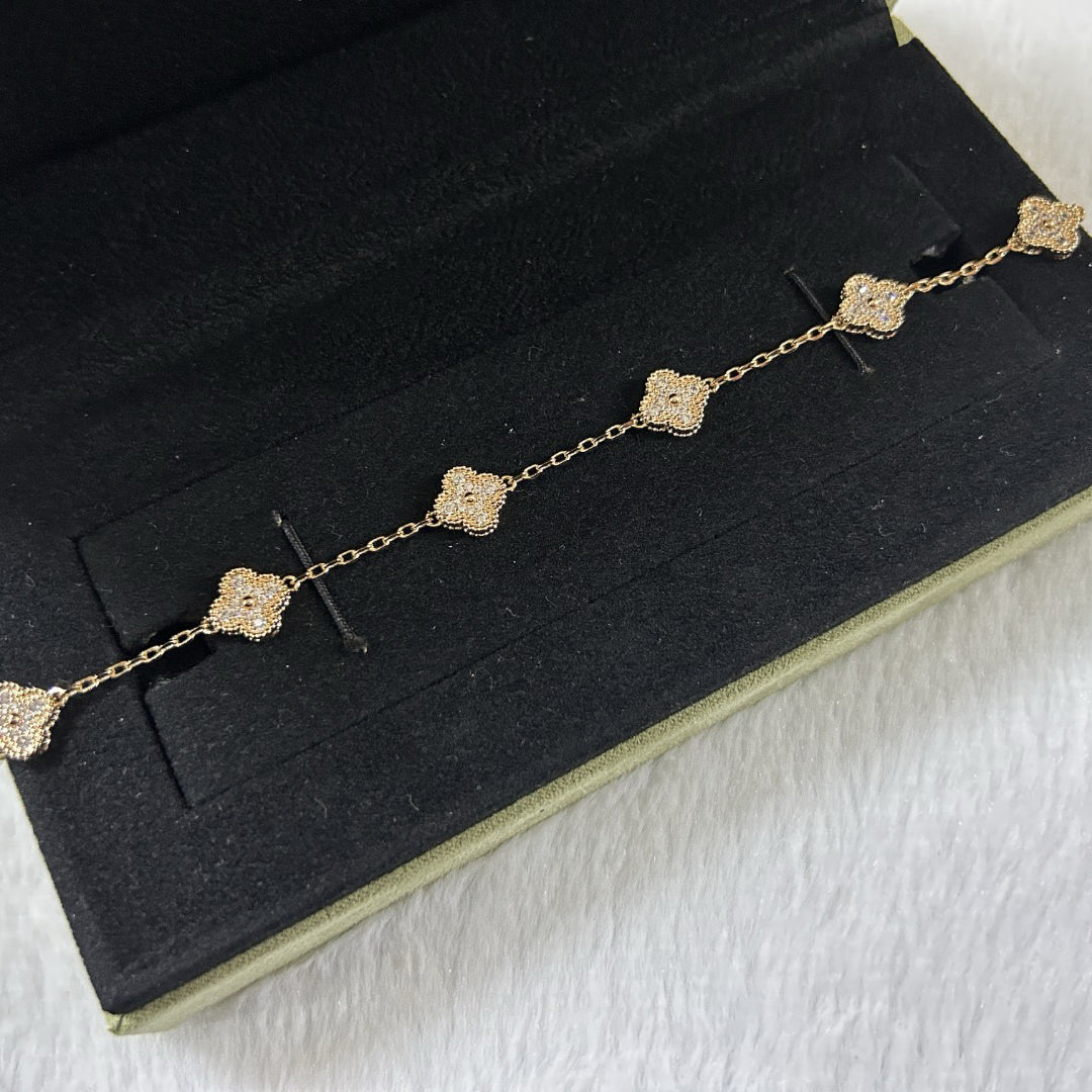 [AURORA]CLOVER 6 MOTIF DIAMOND BRACELET