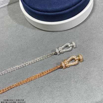 [AURORA]FORCE SMALL HORSESHOE  DIAMOND CHAIN ROPE BRACELET