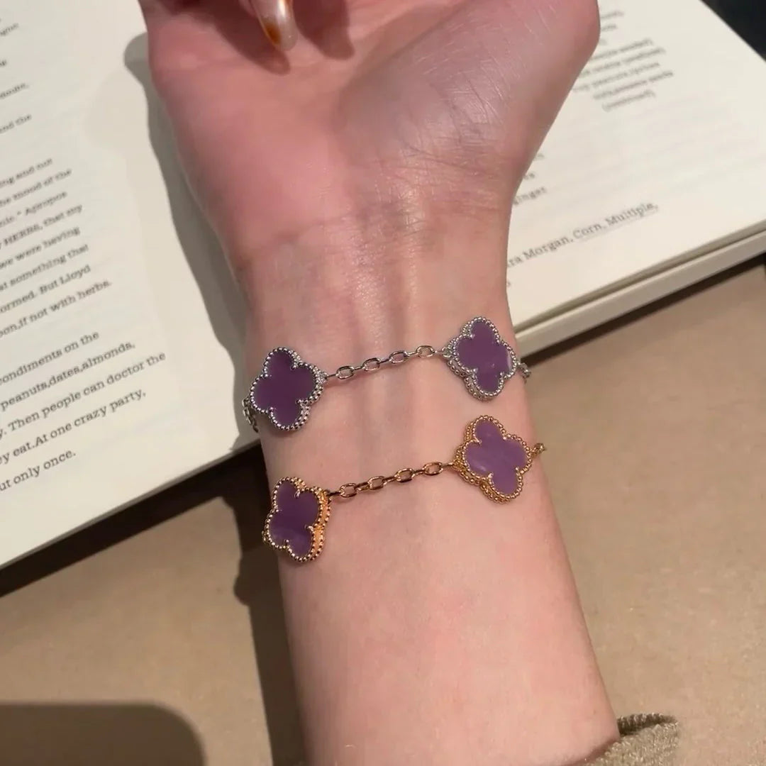 [AURORA] CLOVER 5 MOTIF VIOLET BRACELET COLLECTION