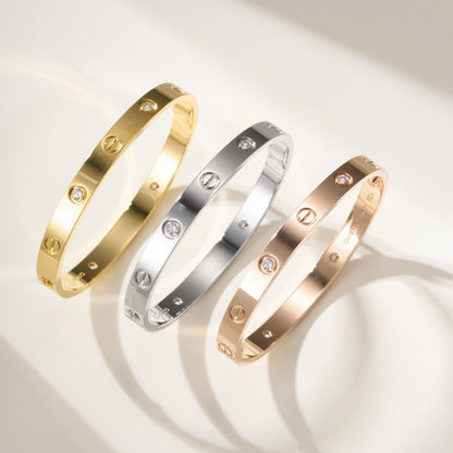 [AURORA]LOVE BRACELET 6.1MM 4 DIAMONDS NEW (SINGLE SCREW)