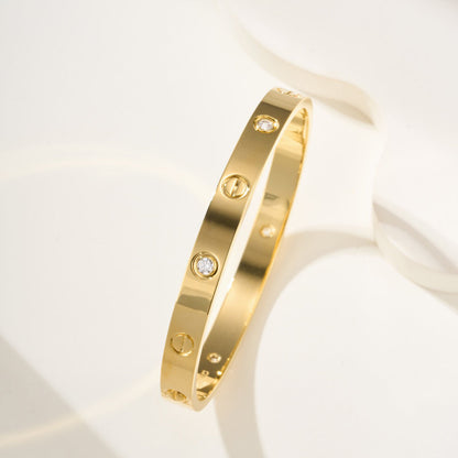 [AURORA]LOVE BRACELET 6.1MM 4 DIAMONDS NEW (SINGLE SCREW)