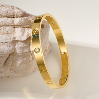 [AURORA]LOVE BRACELET 6.1MM 4 DIAMONDS NEW (SINGLE SCREW)