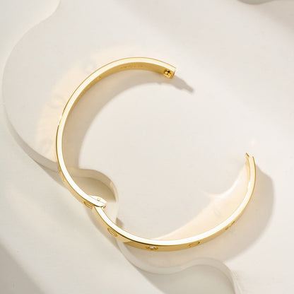 [AURORA]LOVE BRACELET 6.1MM 4 DIAMONDS NEW (SINGLE SCREW)