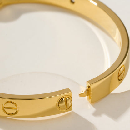 [AURORA]LOVE BRACELET 6.1MM 4 DIAMONDS NEW (SINGLE SCREW)