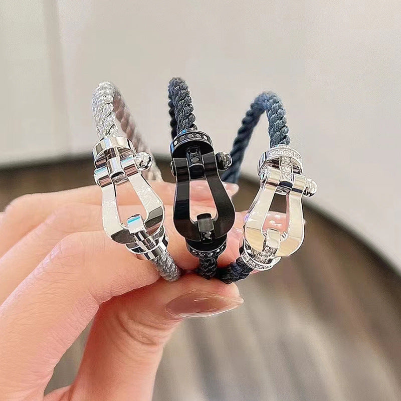 [AURORA]FORCE LARGE HORSESHOE NO DIAMOND BRACELET SILVER