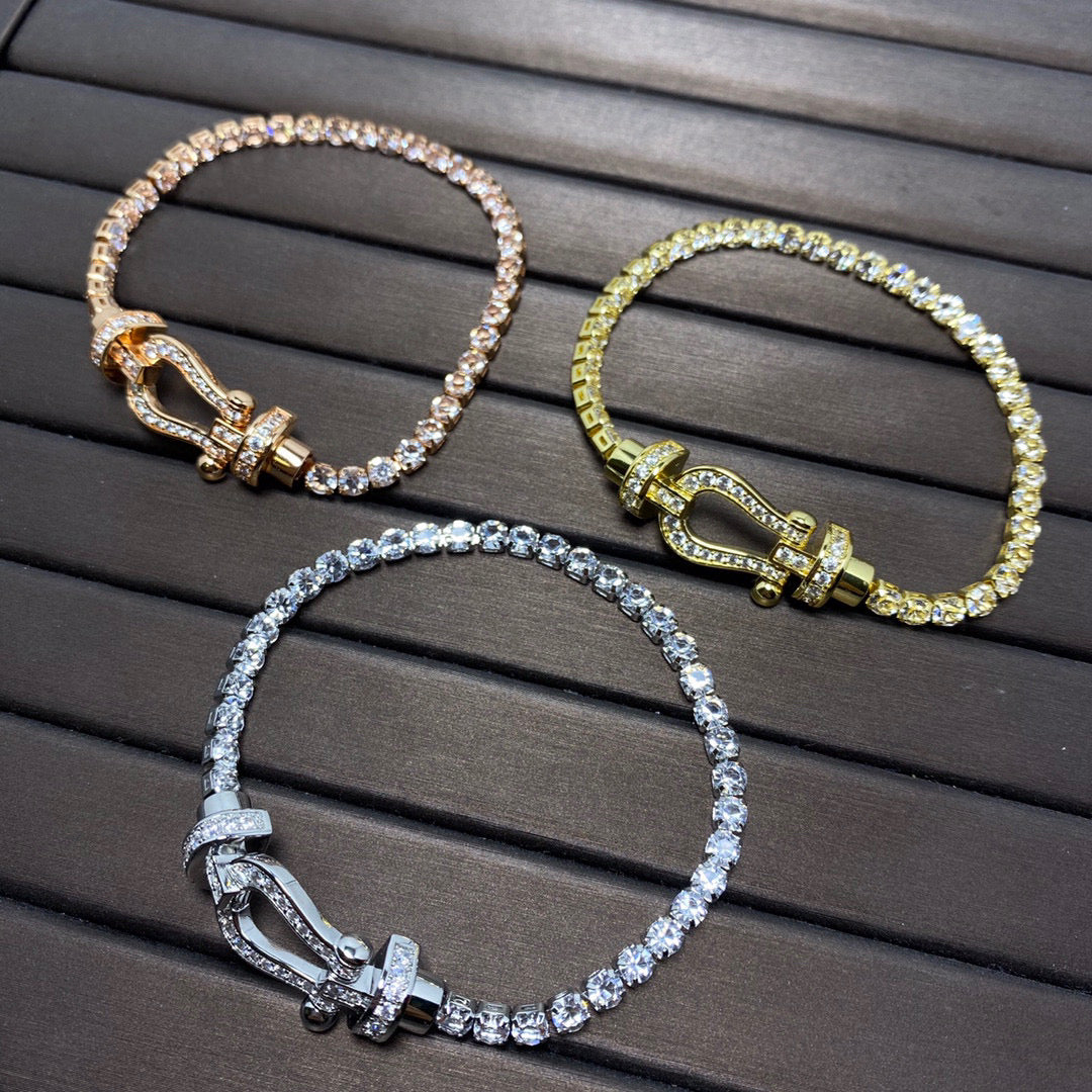 [AURORA]FORCE  HORSESHOE  DIAMOND TENNIS BRACELET