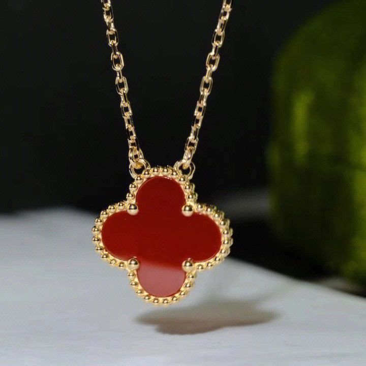 [basloveJW]CLOVER 15MM KARNEOL EINZELNE BLUMENKETTE