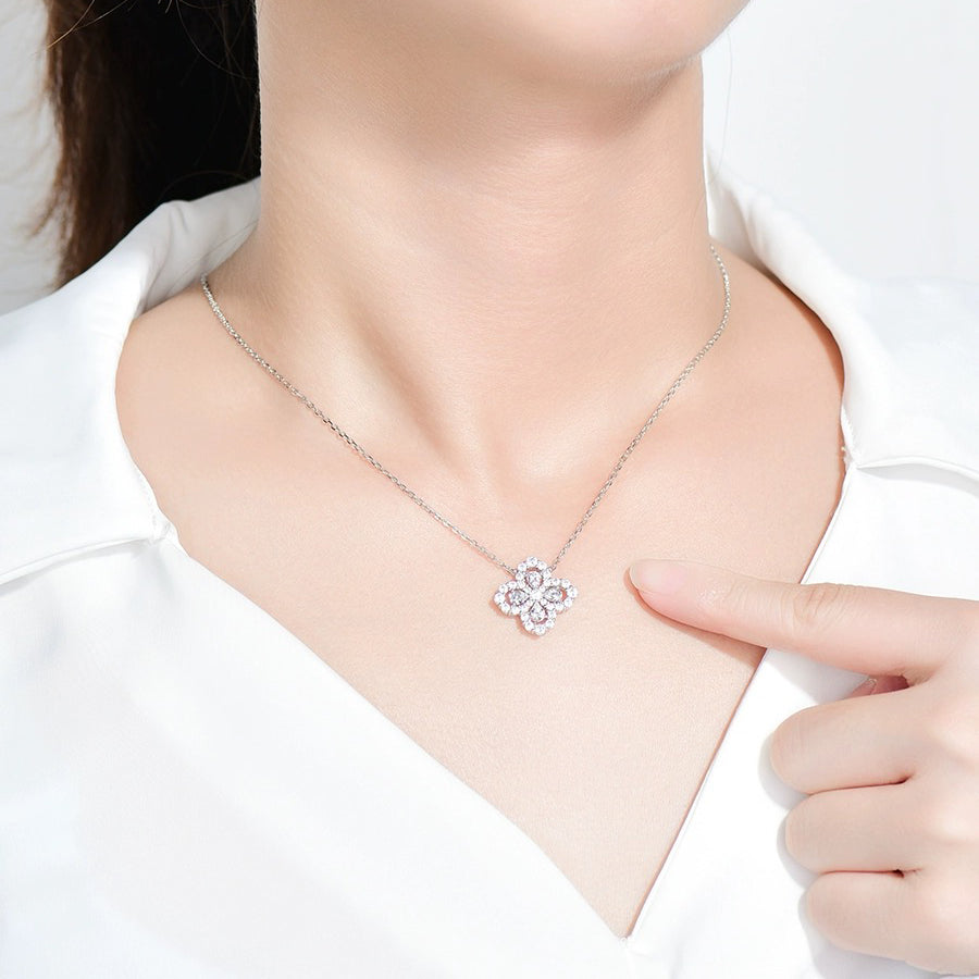 [AURORA]LOOP NECKLACE FULL MOTIF DIAMOND 16MM MULTIPLE COLORS