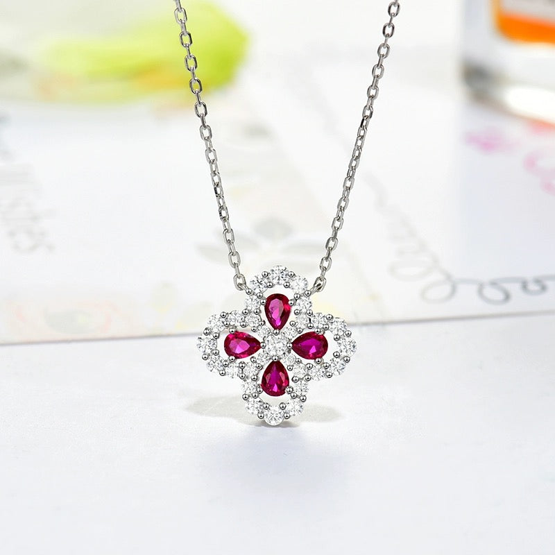[AURORA]LOOP NECKLACE FULL MOTIF DIAMOND 16MM MULTIPLE COLORS