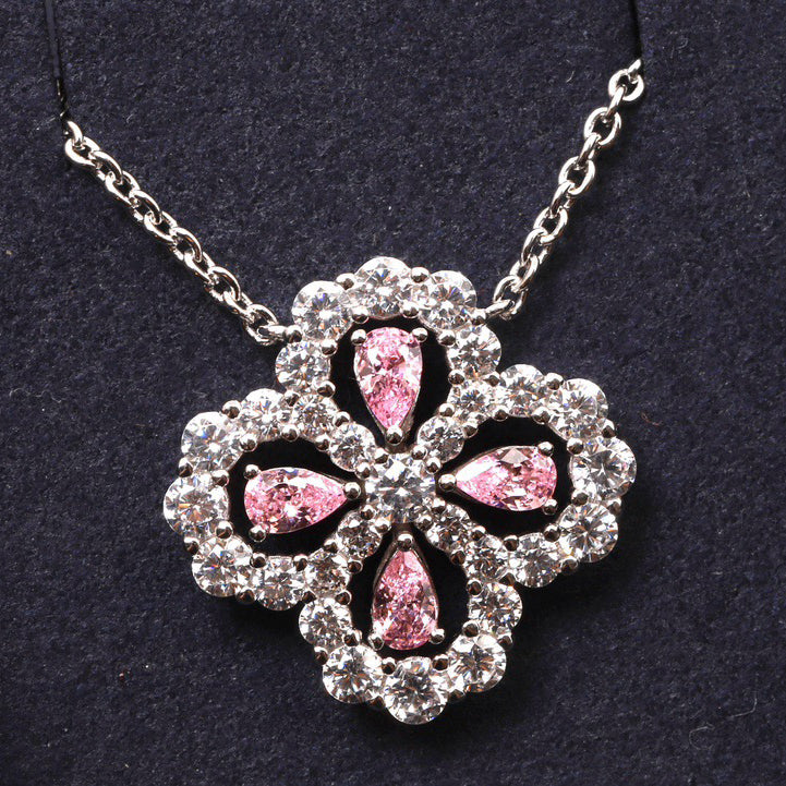 [AURORA]LOOP NECKLACE FULL MOTIF DIAMOND 16MM MULTIPLE COLORS