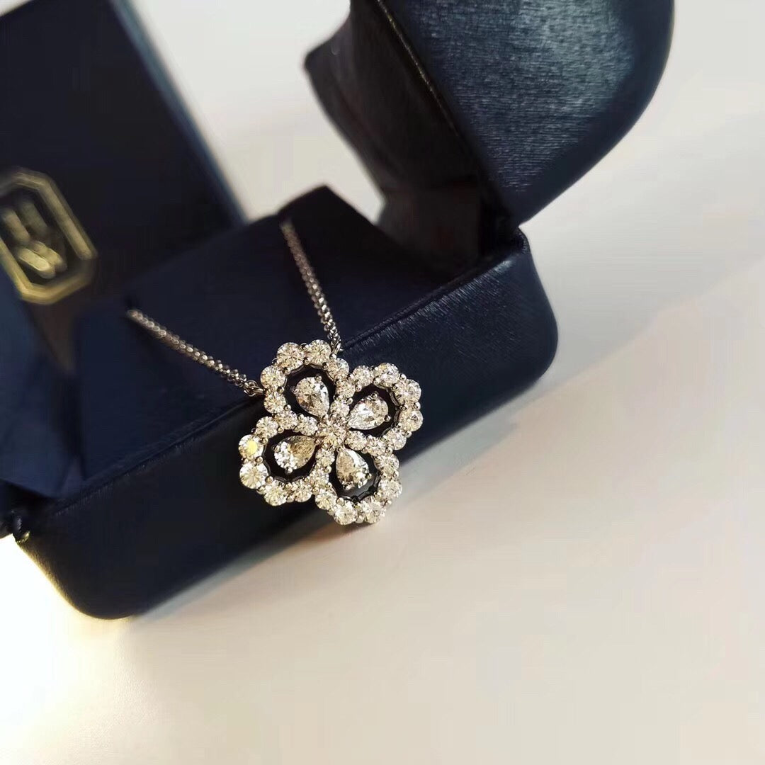 [AURORA]LOOP NECKLACE FULL MOTIF DIAMOND 16MM MULTIPLE COLORS