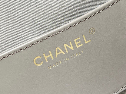 CC 25 HANDBAG IN GRAY 40 SUEDE CALFSKIN GOLD HARDWARE