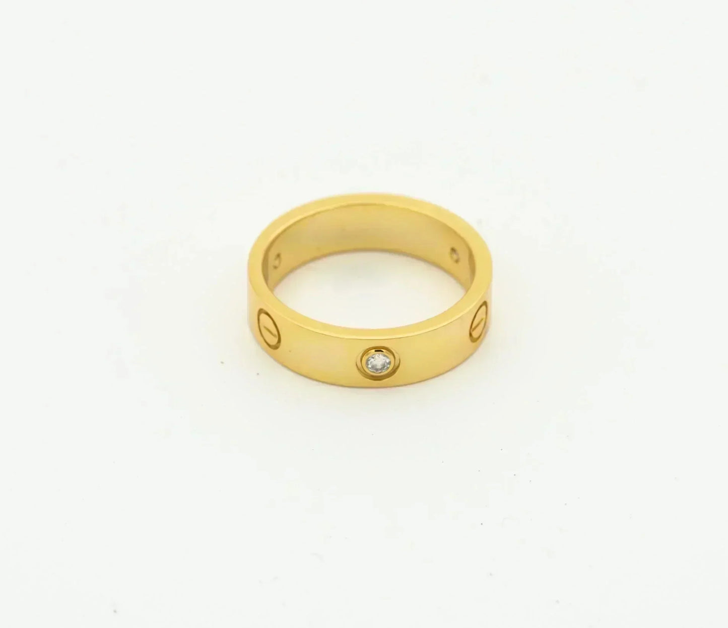 [AURORA]LOVE RING 4MM 1 DIAMOND GOLD