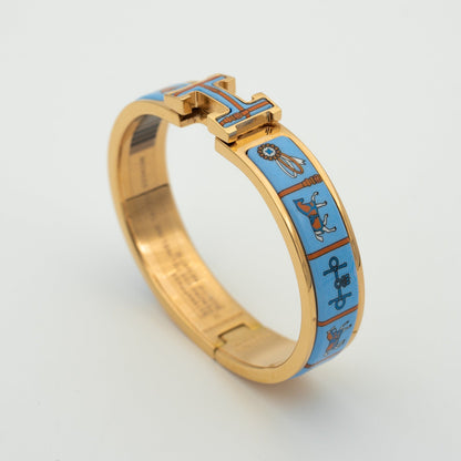[AURORA]H PINK GOLD BRACELET BLUE CERAMIC