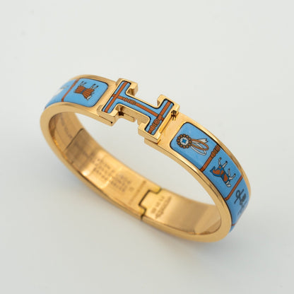 [AURORA]H PINK GOLD BRACELET BLUE CERAMIC