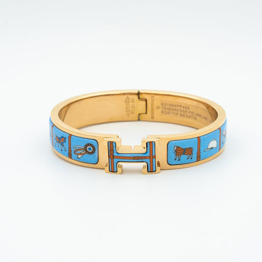 [AURORA]H PINK GOLD BRACELET BLUE CERAMIC