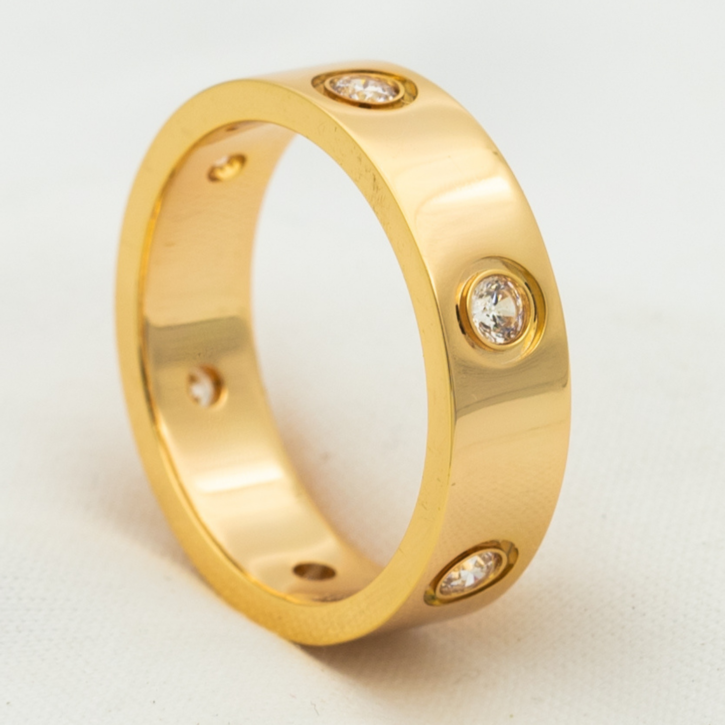 [AURORA] LIEBESRING 5,5 MM 6 DIAMANTEN ROTGOLD