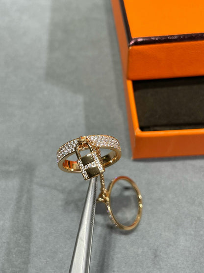 [AURORA]HM KELLY CLOCHETTE DOUBLE RING IN  WITH DIAMONDS