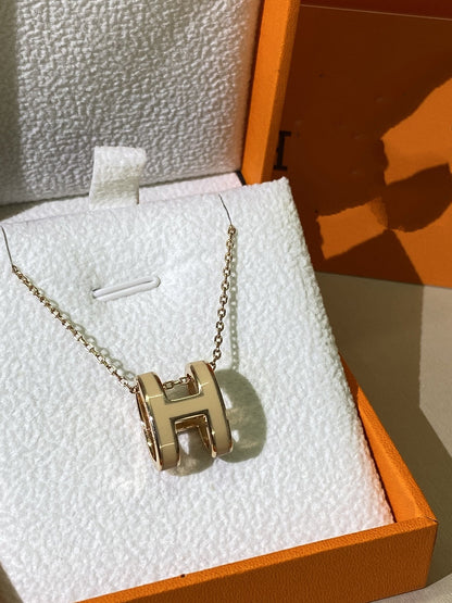 [AURORA]HM CLIC YELLOW ENAMEL GOLD NECKLACE