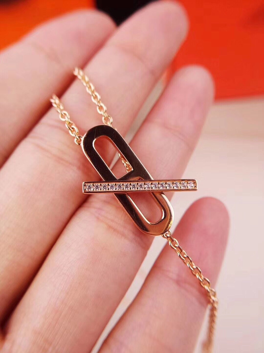 [AURORA]HM NECKLACE PLATINUM ROSE GOLD DIAMOND