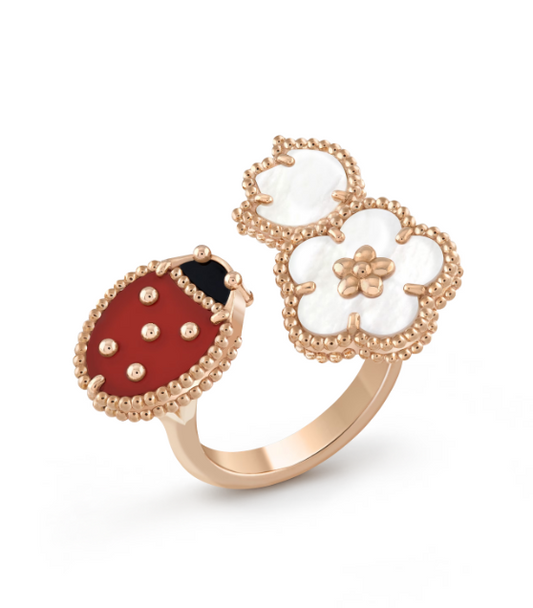 [AURORA]LUCKY 3 MOTIF ROSE GOLD RING