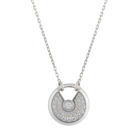 [AURORA]AMULETTE SILVER FULL DIAMOND NECKLACE