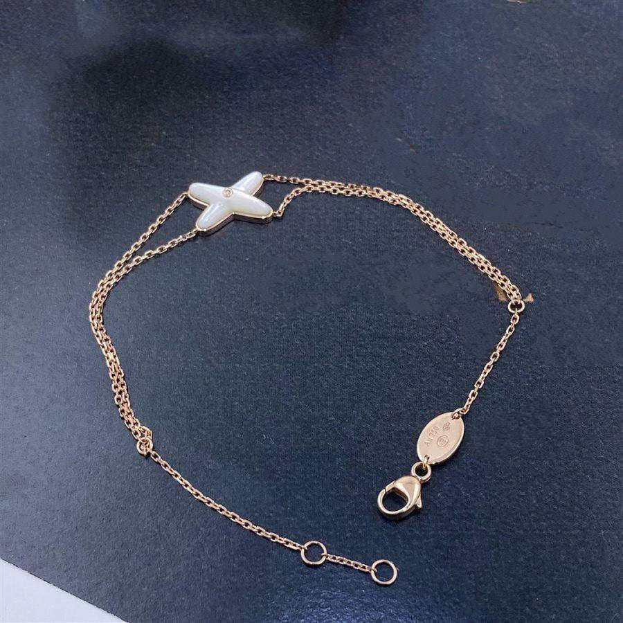 [AURORA]JEUX BRACELET WHITE MOP PINK GOLD 1 DIAMOND