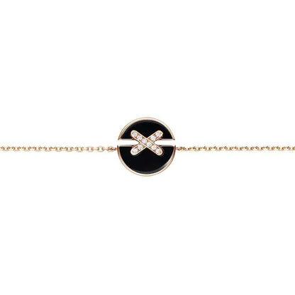 [AURORA]JEUX DE ARMBAND ONYX ROSA GOLD DIAMANTEN