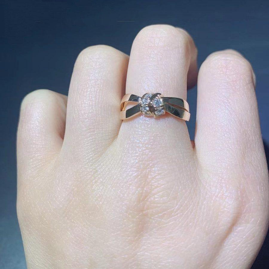 [AURORA]LIENS RING PINK GOLD DIAMOND