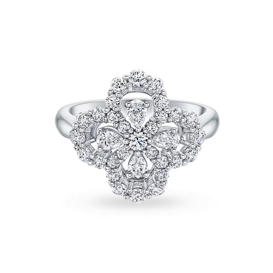 [AURORA]LOOP RING FULL MOTIF DIAMOND 16MM SILVE