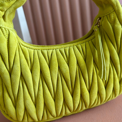 MM SUEDE HANDBAG 23 CHARTREUSE YELLOW