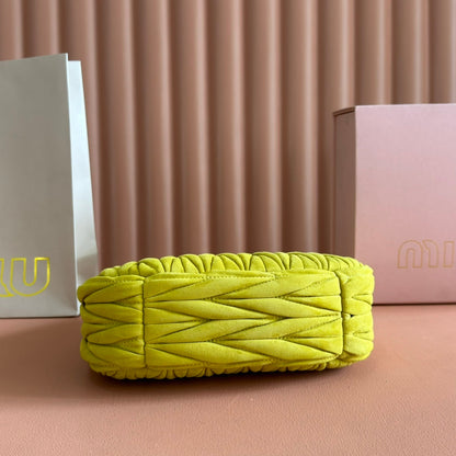 MM SUEDE HANDBAG 23 CHARTREUSE YELLOW