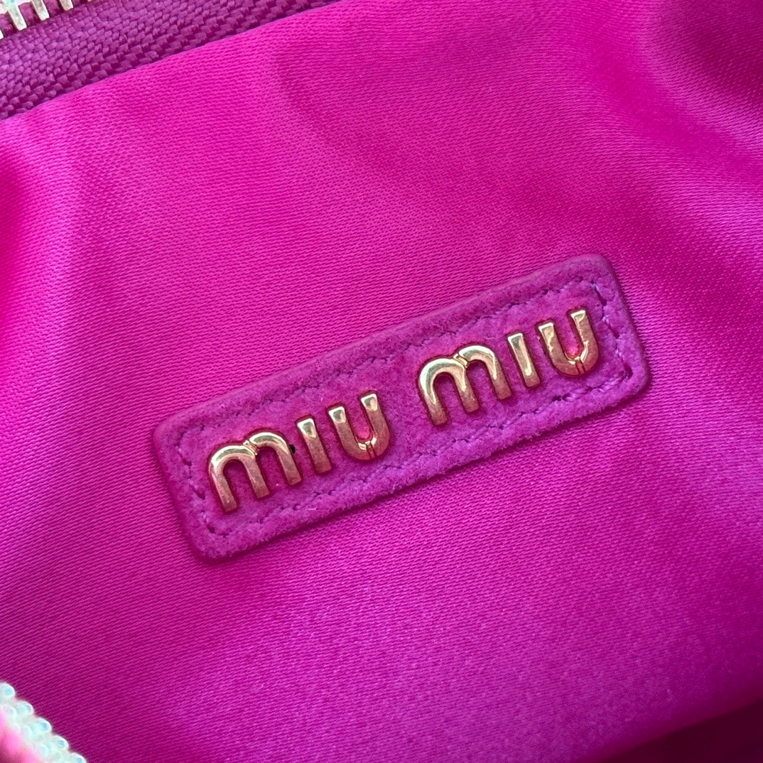 MM SUEDE HANDBAG 23 DEEP FUCHSIA