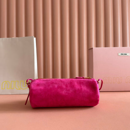 SUEDE BAG 22 FUCHSIA GOLD HARDWARE