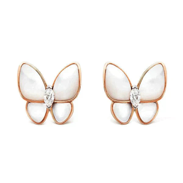 [AURORA]BUTTERFLY MOP DIAMOND EARRINGS