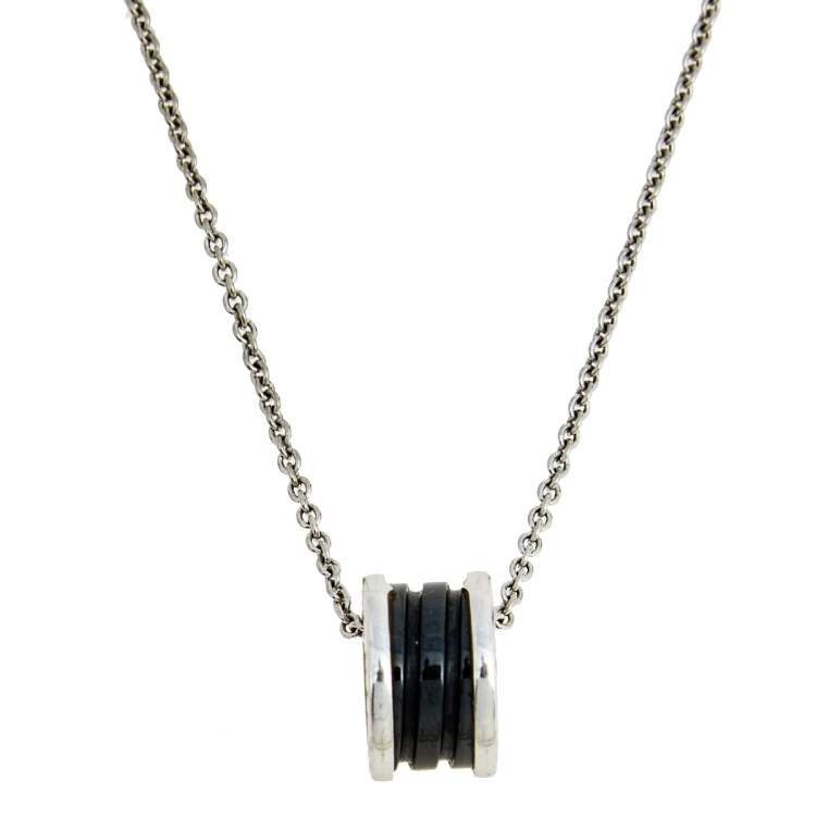 [AURORA]ZERO 1 BLACK CERAMIC SILVER NECKLACE