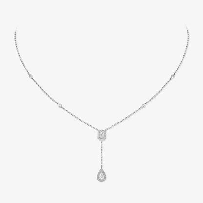 [AURORA]Gold Diamond Tie Necklace