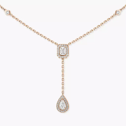 [AURORA]Gold Diamond Tie Necklace