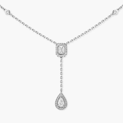 [AURORA]Gold Diamond Tie Necklace