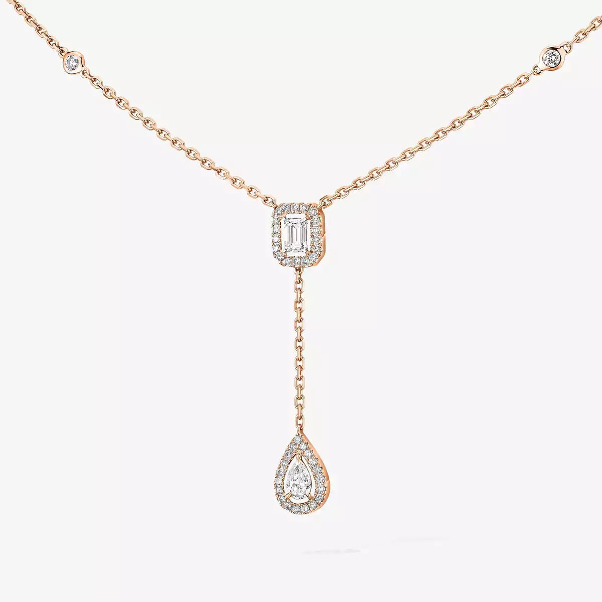 [AURORA]Gold Diamond Tie Necklace