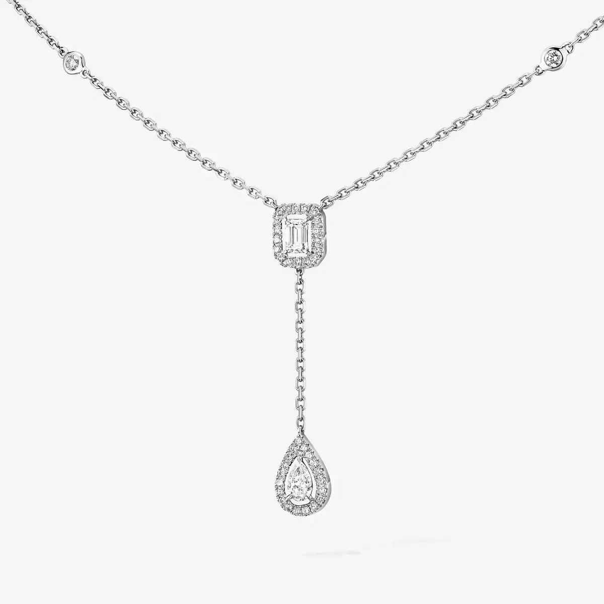 [AURORA]Gold Diamond Tie Necklace