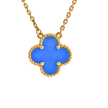 [basloveJW]CLOVER 15MM BLAUER ACHAT HALSKETTE
