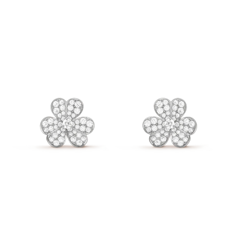 [AURORA]FRIVOLE SILVER FLOWER DIAMOND EARRINGS