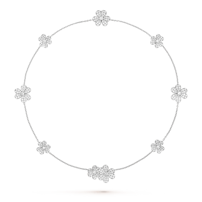 [AURORA]FRIVOLE SILVER 9 FLOWERS NECKLACE