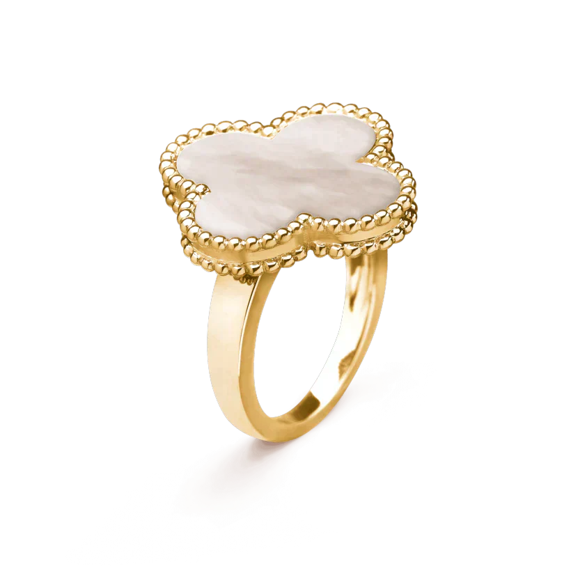 [AURORA]CLOVER WHITE MOP RING